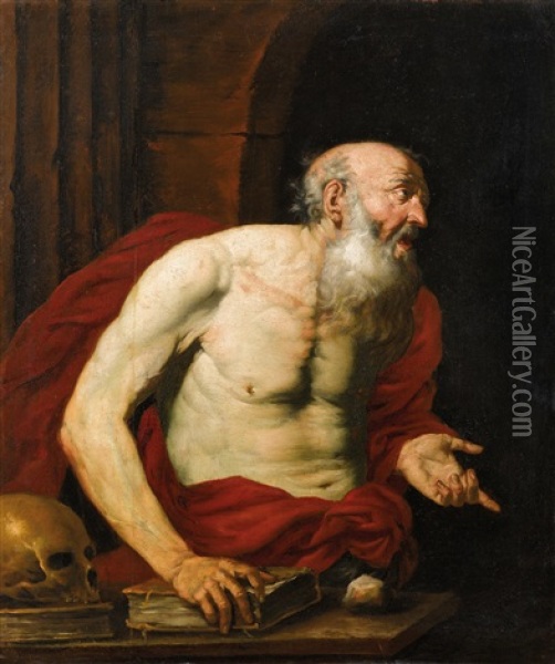 Der Heilige Hieronymus Oil Painting - Giovanni Battista Langetti