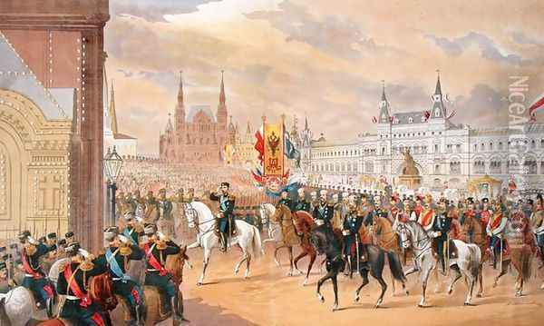 Marriage of Tsar Nicholas to Alexandra, Moscow, 1896 Oil Painting - Anonymous Artist