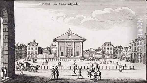 The Piazza in Covent Garden Oil Painting - Wenceslaus Hollar