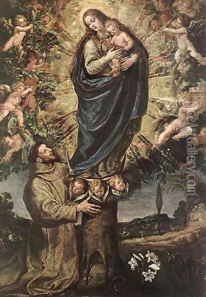 Vision of St Francis of Assisi Oil Painting - Vicente Carducho
