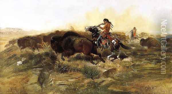Wild Meat for Wild Men Oil Painting - Charles Marion Russell