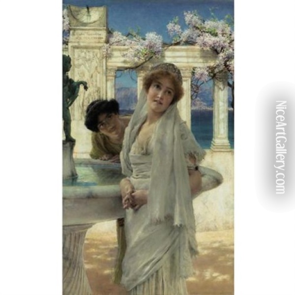A Difference Of Opinion Oil Painting - Sir Lawrence Alma-Tadema
