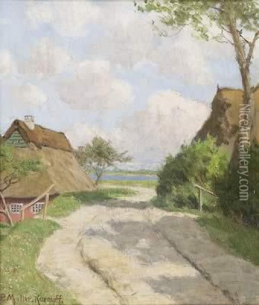 Katen Am Deichweg. Oil Painting - Paul Muller-Kaempff