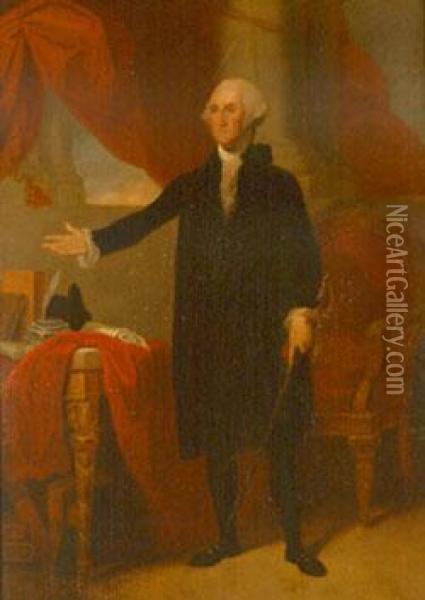 Portrait Of George Washington Oil Painting - Gilbert Stuart