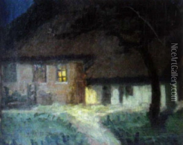 Bauernhaus Am Abend Oil Painting - Gerrit Onnen