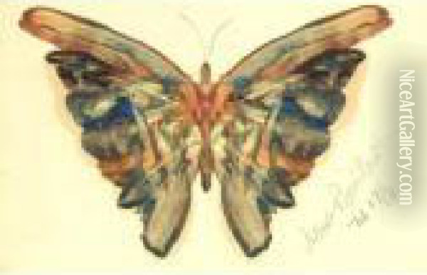 Butterfly Oil Painting - Albert Bierstadt