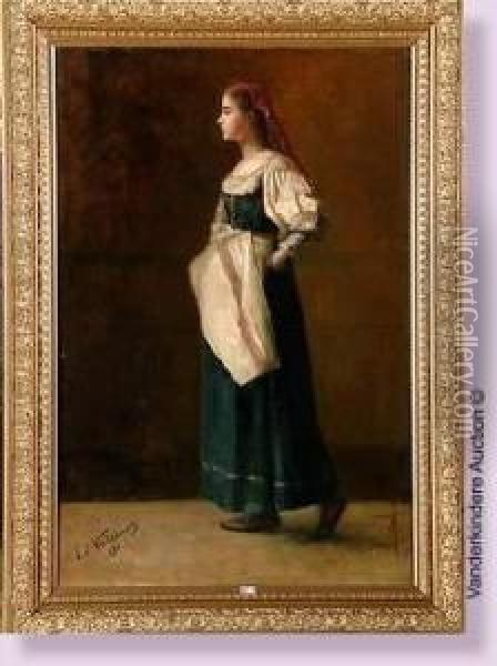 La Jeune Italienne Oil Painting - Edouard Van Esbroeck