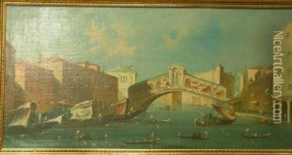View Of The Grand Canal, Venice Oil Painting - Giovanni Antonio Guardi