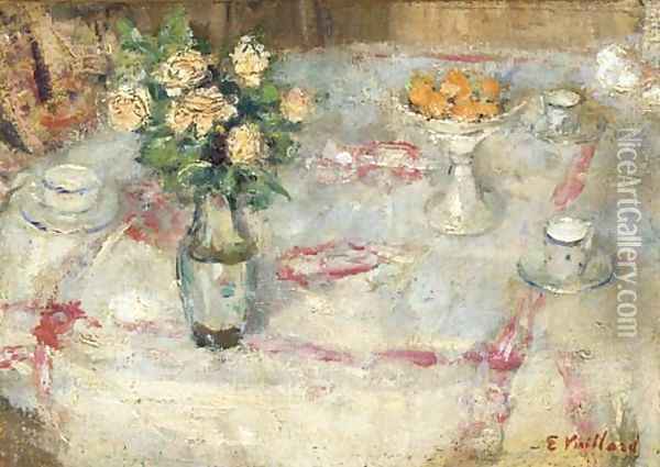 Table dressee Oil Painting - Jean-Edouard Vuillard