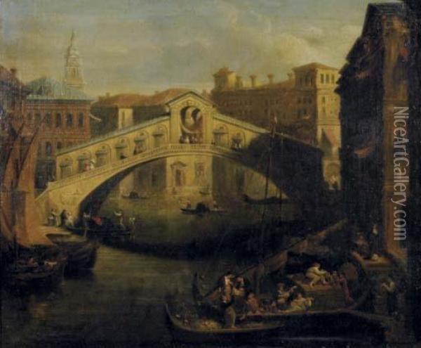 View Of The Rialto Bridge, Venice Oil Painting - William Clarkson Stanfield