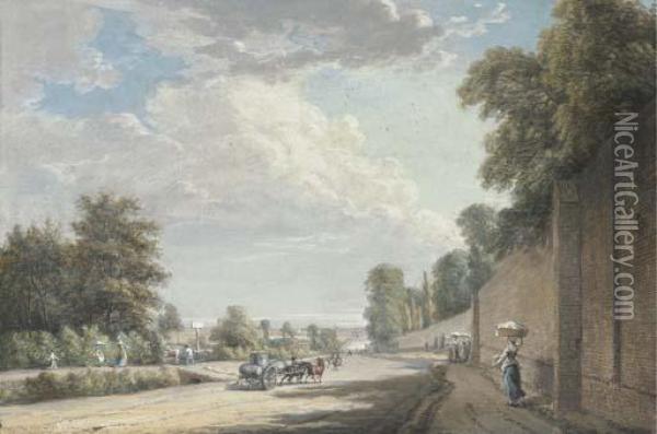 The Bayswater Road, Paddington Oil Painting - Paul Sandby