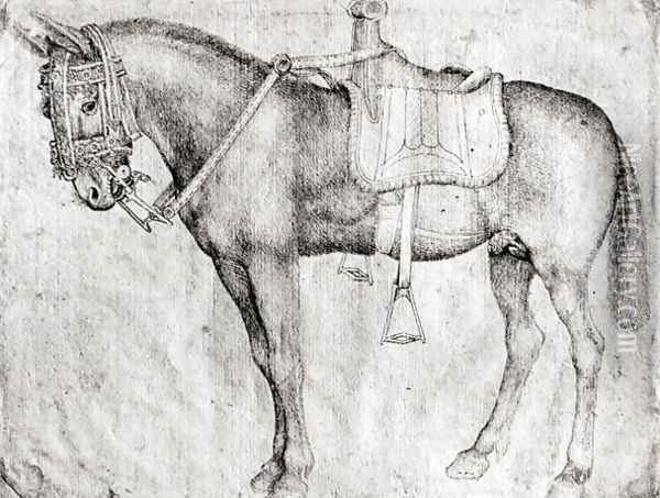 Mule, from the Vallardi Album Oil Painting - Antonio Pisano (Pisanello)
