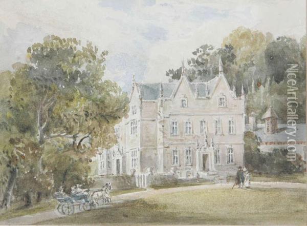 Tweespan En Personages Voor Een Engelse 'mansion' Oil Painting - Lady Julia Isabella Gordon