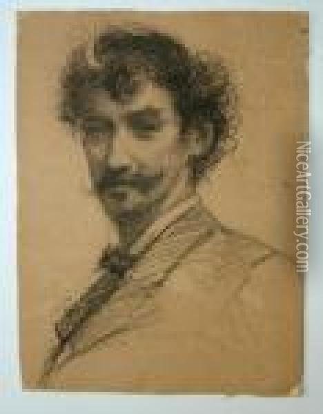 Portrait Of James Abbott Mcneil Whistler Oil Painting - Mortimer Luddington Mempes