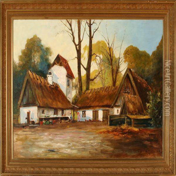 The Old Peter Liep's House In The Deer Garden,copenhagen Oil Painting - Carl Ove Julian Lund