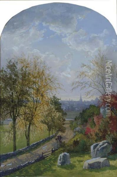 A Country Road Oil Painting - Frederick Rondel Sr.