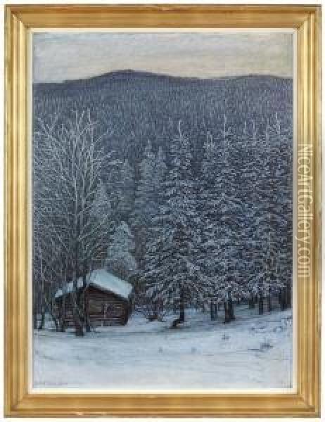 Skymning Oil Painting - Otto Hesselbom