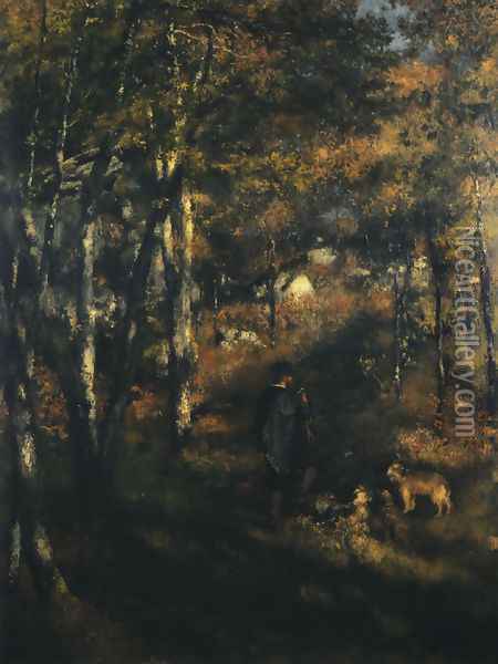 Jules Le Coeur in the Forest of Fontainebleau Oil Painting - Pierre Auguste Renoir