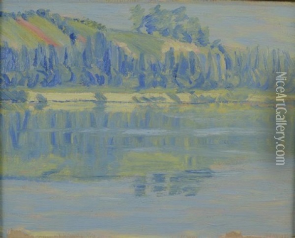 Banks Of The Seine Oil Painting - Thomas Buford Meteyard