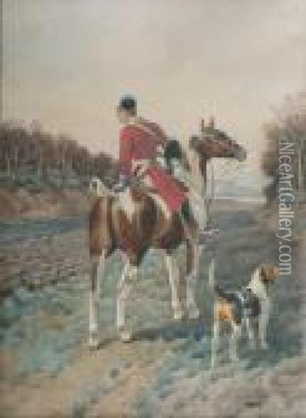  Chasseur A Courre  Oil Painting - Charles Fernand de Condamy