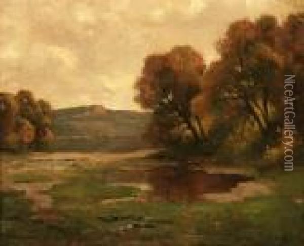 Autumn Landscape With View Of A River Oil Painting - Max Weyl