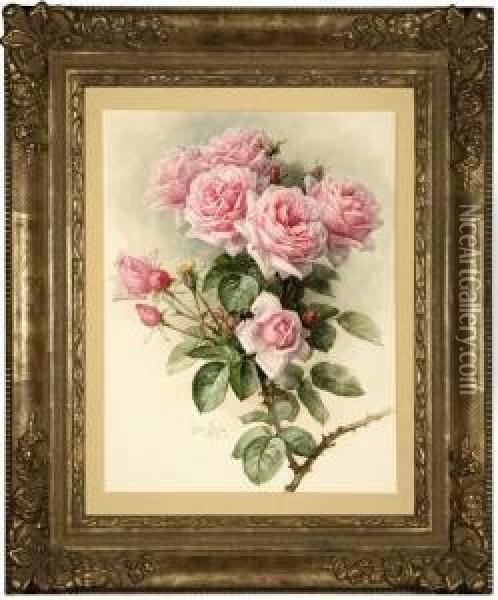 Roses And Bumblebees Oil Painting - Paul De Longpre