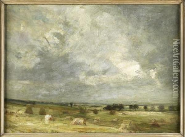 The Approaching Storm, Harvest-time Oil Painting - James Lawton Wingate