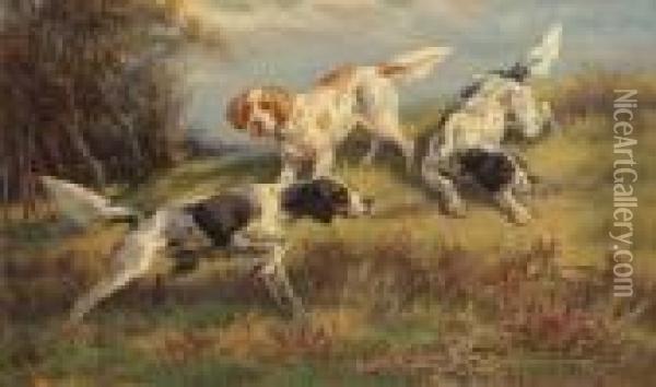 Three Setters On The Hunt Oil Painting - Edmund Henry Osthaus