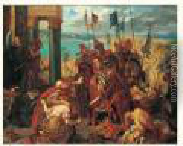 L'entree Des Croises A Constantinople Oil Painting - Pierre Andrieu
