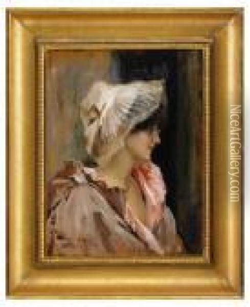 Parisisk Kvinna I En Peignoir Oil Painting - Albert Edelfelt