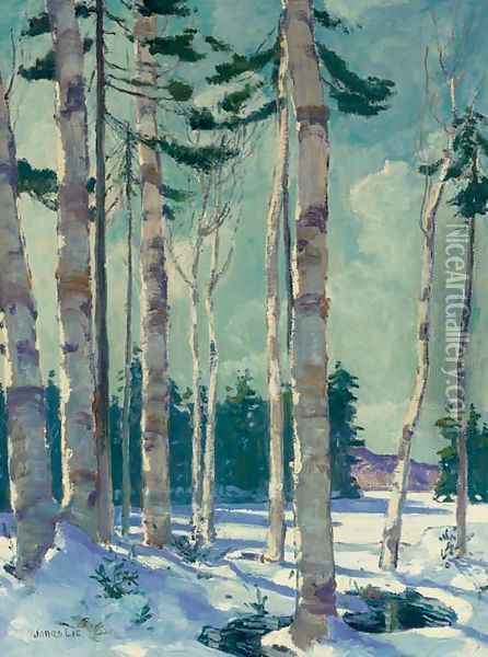 Winter Landscape Oil Painting - Jonas Lie