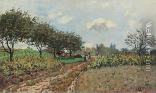 Le Chemin Dans La Campagne Oil Painting - Alfred Sisley