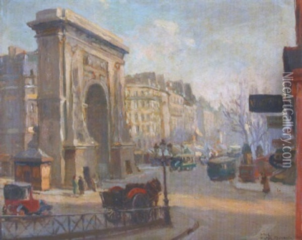 La Porte Saint Denis Oil Painting - Alfred Victor Fournier