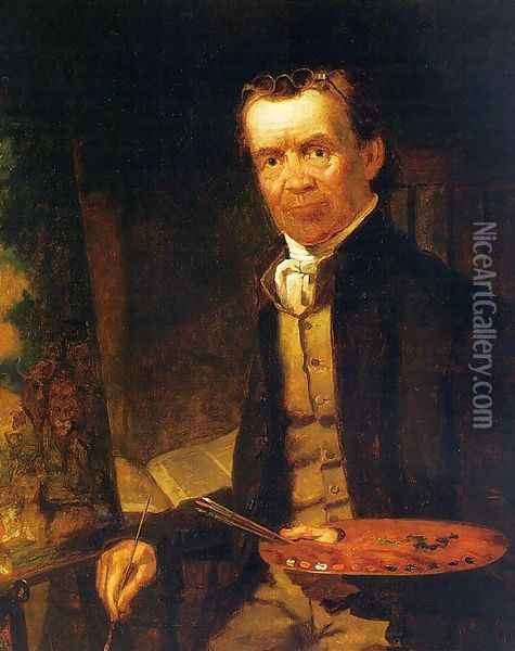 Portrait of Edward Hicks 1850-52 Oil Painting - Thomas Hicks