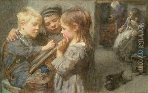 The Lesson Oil Painting - John Henry Henshall