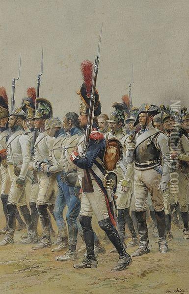 Prisonniers Autrichiens Gardes Par Un Grenadier De La Garde Oil Painting - Jean Baptiste Edouard Detaille