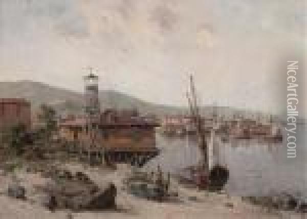 An Eastern Fishing Village Oil Painting - Gustave Mascart