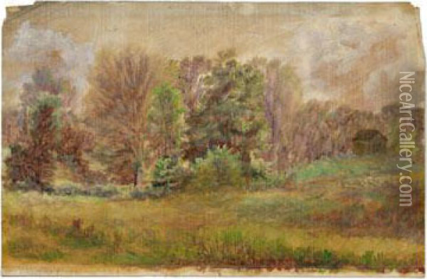 Lincoln's [erasure] Birthplace Hardin Co. Ky Now Larue Co. Oil Painting - William Aiken Walker