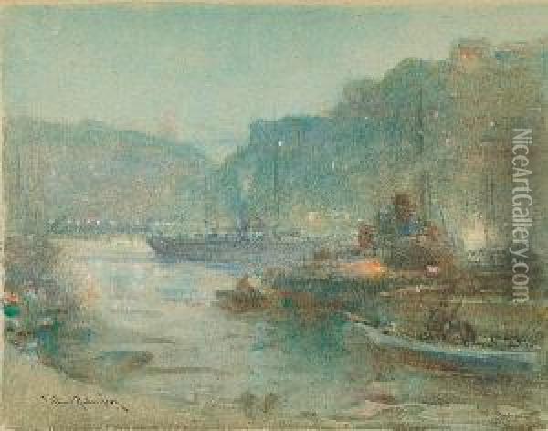 Whitby Harbour Oil Painting - Frederick Stuart Richardson