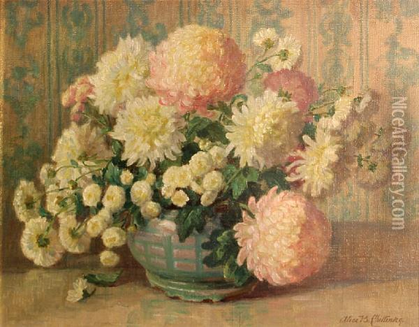 Still Life With Flowers Oil Painting - Alice Brown Chittenden