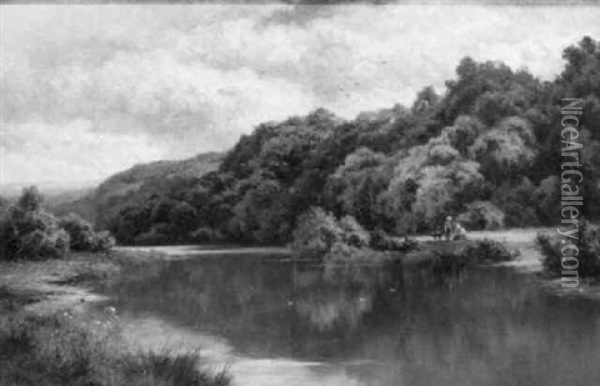 Sleeping Waters, On The Wye Oil Painting - Henry H. Parker