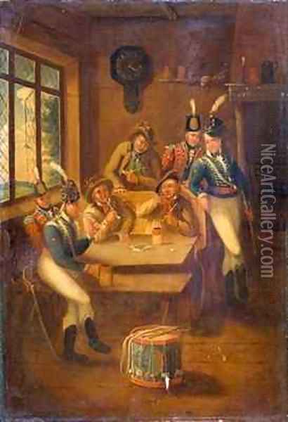 A Recruiting Party Oil Painting - A.E. Eglington