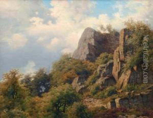 Bewaldete Felslandschaft Oil Painting - Carl Frederick Bartsch