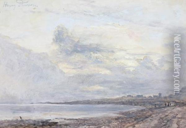 A Coastal Sketch Oil Painting - Henry Thomas Dawson