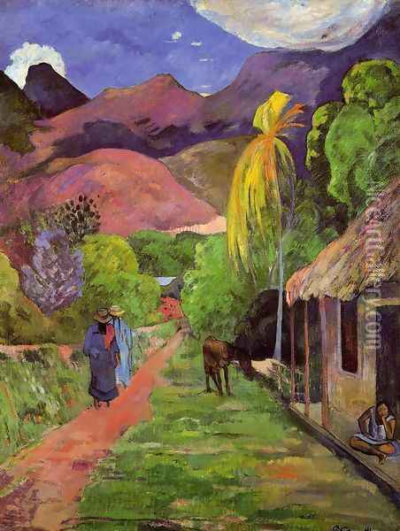 Road In Tahiti Oil Painting - Paul Gauguin
