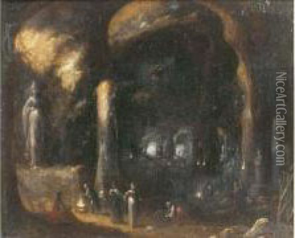 Hommage A La Deesse Diane Dans Une Grotte Oil Painting - Rombout Van Troyen