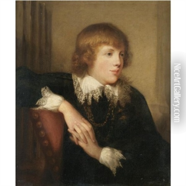 Portrait Of A Gentleman Oil Painting - Rev. Matthew William Peters