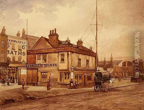 Vine Tavern, Mile End Road Oil Painting - John Crowther