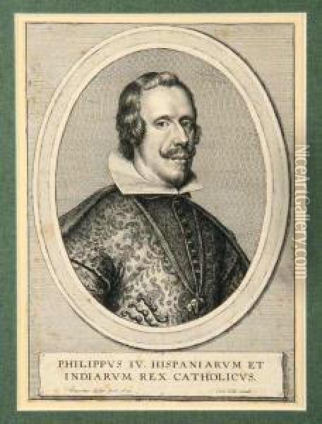A Portrait Of King Philip Iv Of Spain Oil Painting - Hollar Vaclav