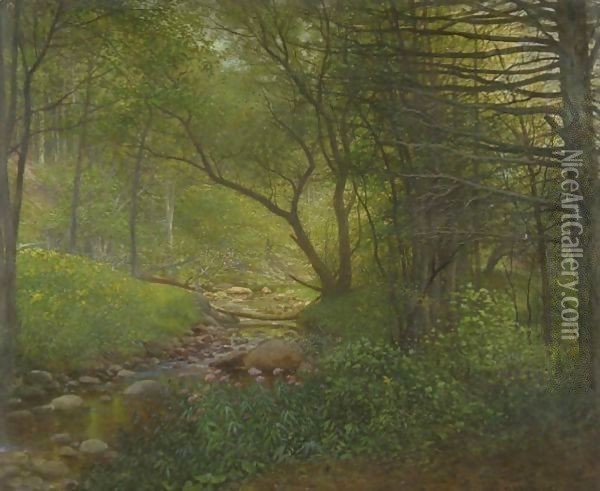 Woods And Stream Oil Painting - William Lippincott